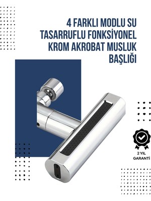 Mossem 4 Modlu Musluk Başlığı | Şelale, Yağmur, Sprey, Köpük Akışı | Yüksek Basınç Performansı | Modern Ta