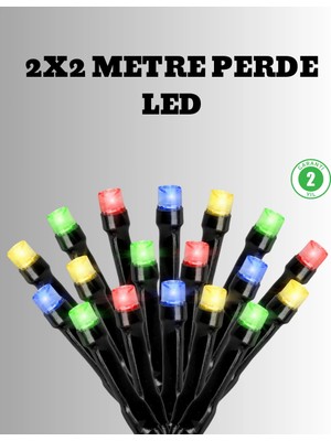 Mossem 2x2 Metre Pil Ile Çalışan Perde LED Işık – 8 Modlu Dekoratif
