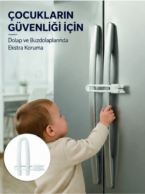 Mossem 4 Adet Dolap Kapak Kilidi Ev Içi Güvenlik Için Pratik Koruma Seti Yeni Nesil