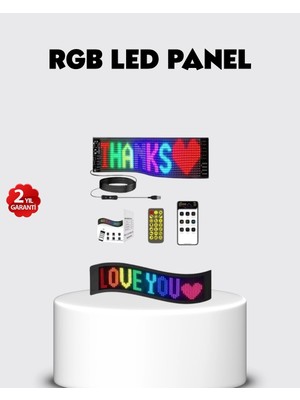 Mossem Rgb LED Panel – USB Güç Girişli, Gıf ve Yazı Gösterimli Akıllı Ekran