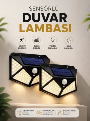Mossem Solar Sensörlü Duvar Lambası Bahçe Lambaso Parlak Beyaz Işık Suya Dayanıklı