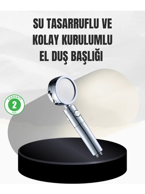 Mossem Kolay Montajlı 3 Modlu Yüksek Basınç Duş Başlığı