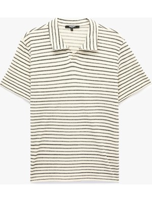 Koton Regular Fit Kısa Kollu Çizgili Polo Yaka Tişört