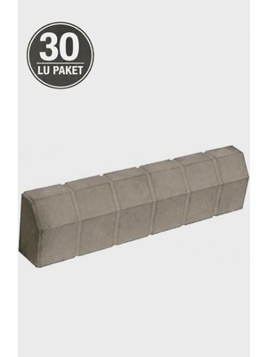 Topuzoğlu Yapı Market Topuzoğlu Beton Bordür Taşı 30'lu Paket 50X12X7 cm Gri Yüksek Dayanımlı Sınır Elemanı