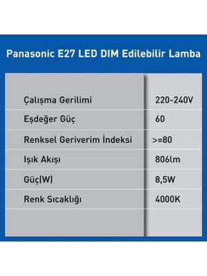 Bg Store E27 LED Dim Lamba 8.5W 806LM 4000K