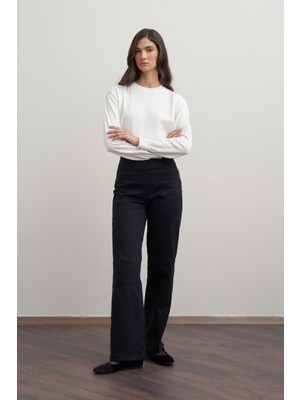 Allday  Siyah Parçalı Gabardin Pantolon