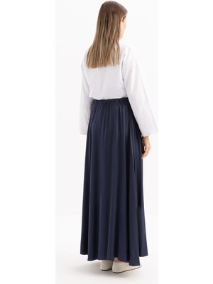 Allday  Indigo Lastikli Basic Etek