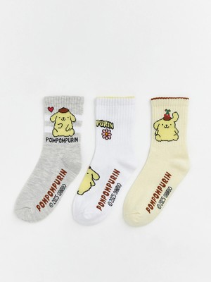Lc Waikiki Yeni Sezon Pompompurin Desenli Kız Çocuk Soket Çorap 3'lü