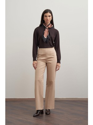 Allday  Bej Parçalı Gabardin Pantolon