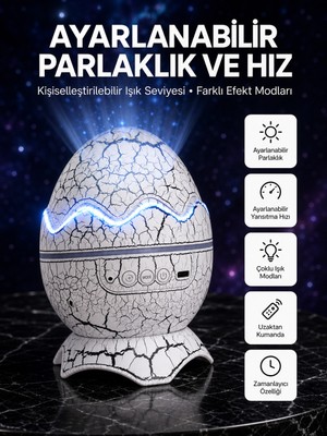 Tech Butiq Dinozor Yumurtası Tasarımlı Projektörlü Gece Lambası
