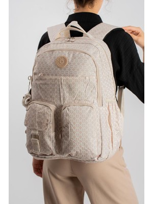 Baginn Unisex Klinkır Okul Çantası Lise Ortaokul Üniversite Sırt Çantası 45*30 cm Hafif Kumaş Çok Cepli