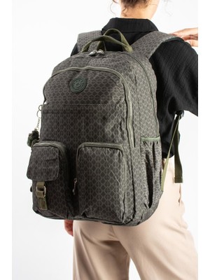 Baginn Unisex Klinkır Okul Çantası Lise Ortaokul Üniversite Sırt Çantası 45*30 cm Hafif Kumaş Çok Cepli