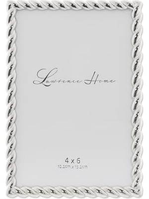 Bg Store 710046 Silver Metal Rope Picture Frame, 10CM By 15CM