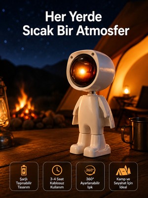 Tech Butiq Projektör Atmosfer Işık Lambası Projektör Güneş Lambası Masa Lambası