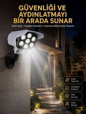 Belle Fusion Mey Ithalat® LED Lamba-Güneş Paneli Destekli Uzaktan Kumandalı Solar LED Lamba