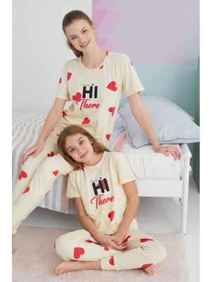 Siyah İnci Çok Renkli Pamuklu Örme Pijama Takım