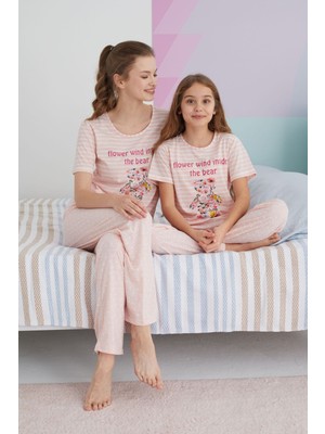 Siyah İnci Çok Renkli Pamuklu Örme Pijama Takım
