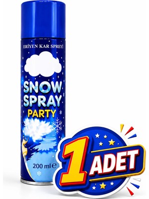 Beraye Kar Spreyi, 1 Adet Eriyen Kar Spreyi 200ml Leke Bırakmaz - Düğün, Kına, Parti, Bekarlığa Veda, Şov Köpüğü