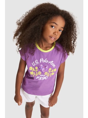 U.s. Polo Assn. Kız Çocuk Menekşe Tişört 50325653-VR037