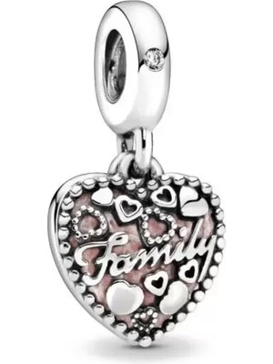 Bezos Bileklik ve Kolye Için 925 Ayar Family Sallantılı Gümüş Charm
