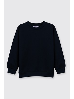 Panço Erkek Çocuk Bisiklet Yaka Lacivert Sweatshirt