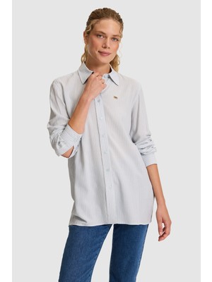 U.s. Polo Assn. Kadın Açık Mavi Gömlek Desenli 50324758-VR003