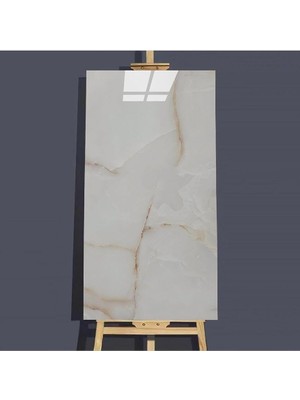 Ukab Dekor Kendinden Yapışkanlı Bej Mermer Görünümlü Dekoratif Pvc Duvar Paneli 30X60 cm (0,1