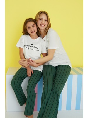 Siyah İnci Çok Renkli Örme Pijama Takım