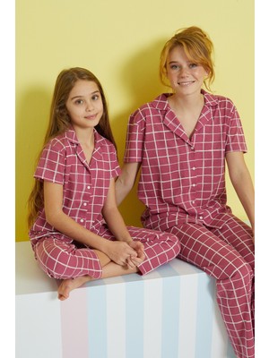 Siyah İnci Çok Renkli Örme Düğmeli Pijama Takım