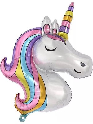 Brf Store Yavuzsell Tek Boynuzlu At Unicorn Folyo Balon Açık Renk 100 cm