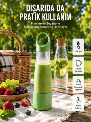 İlk El Grup Ev Dışı Kullanıma Uygun Taşınabilir Smoothie Makinesi