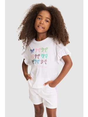 U.s. Polo Assn. Kız Çocuk Beyaz Tişört 50325638-VR013