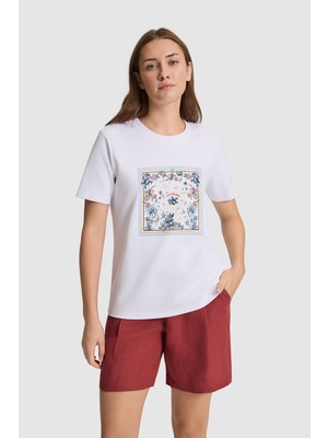 U.s. Polo Assn. Kadın Beyaz Tişört 50323487-VR013