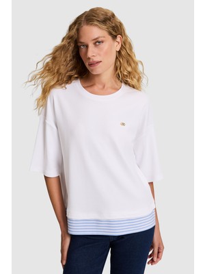 U.s. Polo Assn. Kadın Beyaz Tişört 50323464-VR013