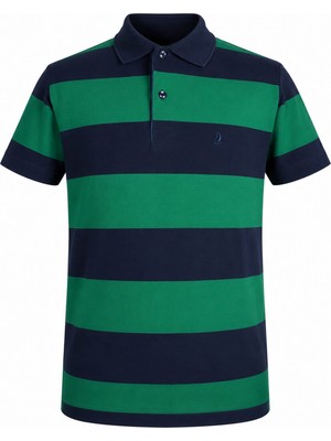 Trender Ringelli Yeşil Erkek Polo Yaka T-Shirt 352