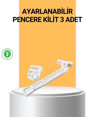 Mossem Pencere Cam Emniyet Kilidi Açılma Sınırlayıcı Set