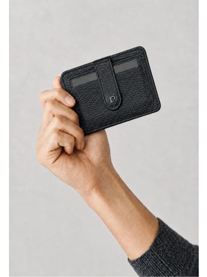 Pierre Cardin Siyah Açılır Bölmeli %100 Hakiki Deri Erkek Kartlık Cüzdan - Erkek Deri Aksesuar Hediye - PC-043600