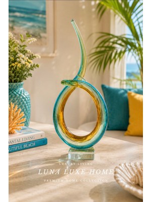 Luna Luxe Home Maris Riviera Collection | Solea • Dekoratif Premium Cam Soyut Obje