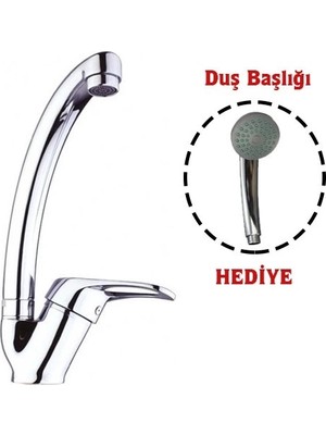 Mossem Mix Kuğu Mutfak Evye Batarya + Duş Başlığı Hediyeli