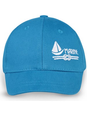 Civil Boys Marine Nakış 2-5 Yaş Çocuk Erkek Kep Şapka - Mavi