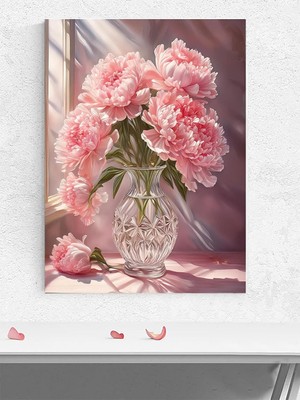 Brf Store Yavuzsell Postermanya Pink Bloom, Pembe Şakayık Natürmort Çiçek Poster - Afiş - Dekoratif Duvar Post