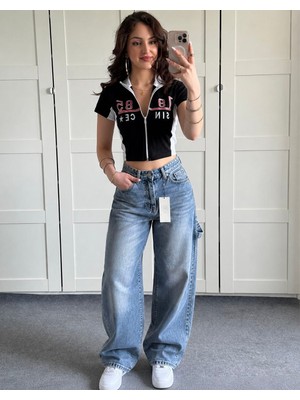 Aida Fashion Yan Toka Detay Baggy Jeans