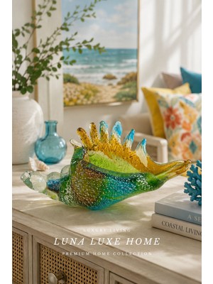Luna Luxe Home Maris Riviera Collection | Aurea • Dekoratif Premium Cam Deniz Kabuğu Obje