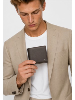 Pierre Cardin Kahverengi Klasik Timeless Erkek %100 Hakiki Deri Cüzdan - Retro Erkek Deri Cüzdan Aksesuar - PC-2368