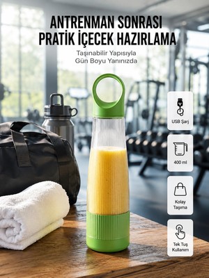 İlk El Grup 400 ml Kapasiteli Pratik Taşınabilir Meyve Blender