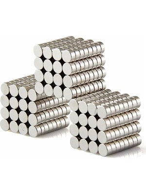 Brf Store Yavuzsell Dünya Magnet 100 Adet 6mm x 2mm Yuvarlak Güçlü Neodyum Mıknatıs MAGNET(100'LÜ Paket)
