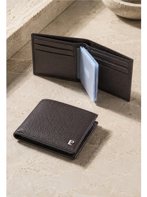 Pierre Cardin %100 Hakiki Deri Erkek Kahverengi Cüzdan - Kartlık Kimlik Cüzdan - Erkek Deri Cüzdan Aksesuar Hediye - PC-075