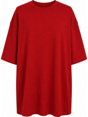 Trender Fit Battal  Bisiklet Yaka Bordo Erkek T-Shirt 221