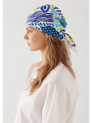 Mavi Nazar Boncuğu Baskılı Bandana 1913626-10242