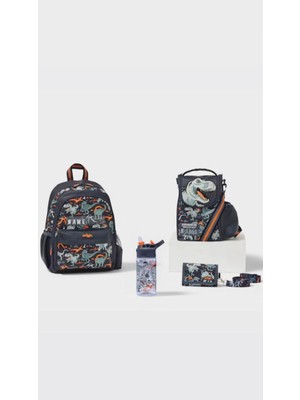 Smiggle Playtime 4'lü Dino Okul Çanta Set ( Çanta Suluk Beslenme Cantası Cüzdan )